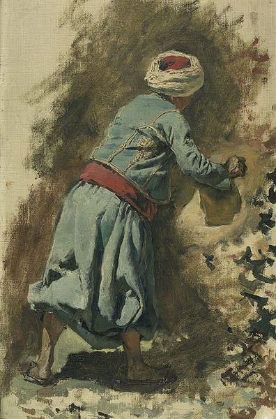Edwin Lord Weeks Study of a Moor in Blue oil painting image